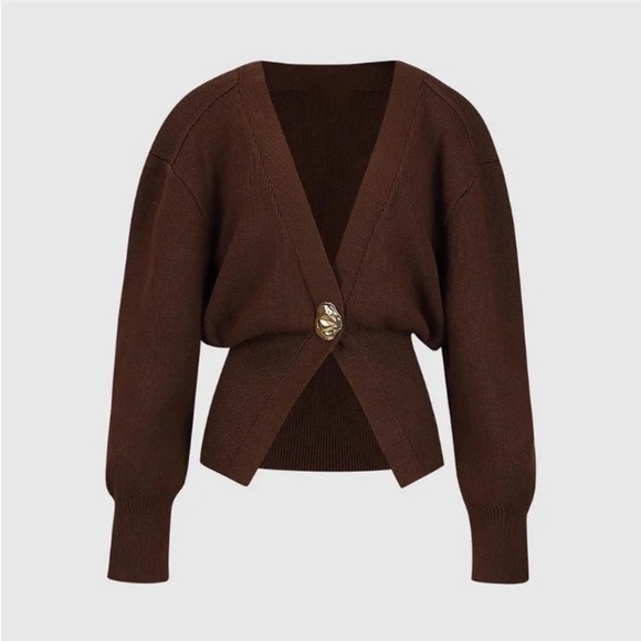 Gold Button Knit Cardigan - Picture 2 of 5